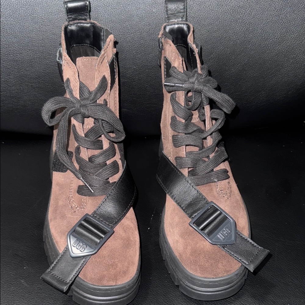 UGG Women's Ashton Lace Up Boot, Dark Earth. - Picture 3 of 8